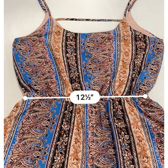 Everly Sundress Sleeveless Lined Size M Backless Cute Festival Fall Colors - Picture 8 of 12